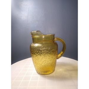 Anchor Hocking Vintage Retro Pagoda Amber glass 78oz pitcher